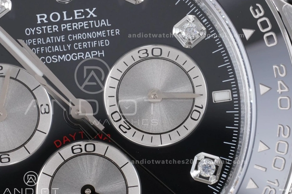 on Dial (Weighted) Oysterflex Silver VSF VS4131 Strap 1:1 Best Diamonds 126519 Daytona Edition Black V2 0306